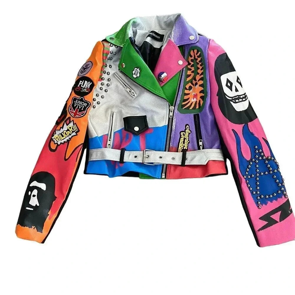 Free Chariot leather moto motorcycle bomber Jackets